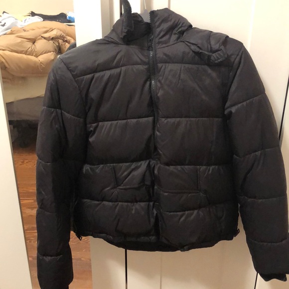 Black Half Zip Puffer - Picture 1 of 3
